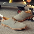 thumbnail image 4 of Tawop Men Dress Shoes Faux Leather Casual British Fashion Suede Gray Size:6.5, 4 of 5