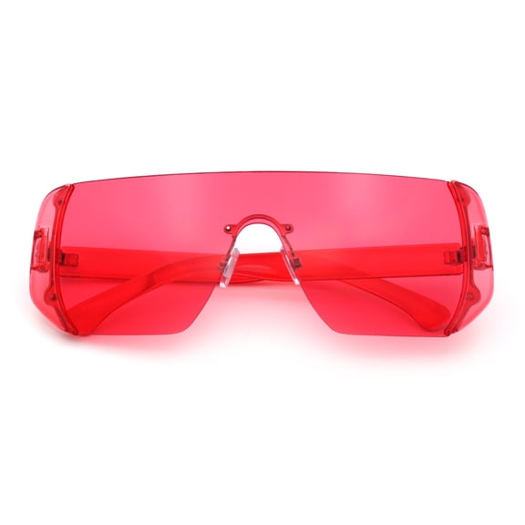 SA106 Red Futuristic Oversized Shield Sunglasses for Women One Piece Visor UV400