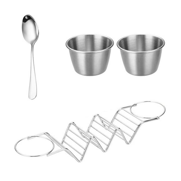 Shengyu 2set Taco Bar Serving Set Tray Holds Up To 3 Tacos Rustproof Cooling Stand Rack Tray Holds Up To 3 A