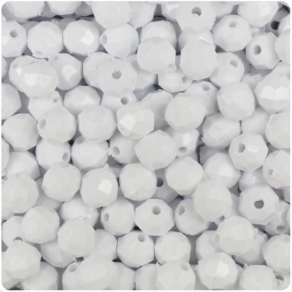 BeadTin White Opaque 8mm Faceted Round Craft Beads (450pcs) Walmart