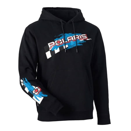 Polaris Men's 90's Retro Splash Hoodie Soft Comfortable Warm Cotton Blend Black - Medium 286644203