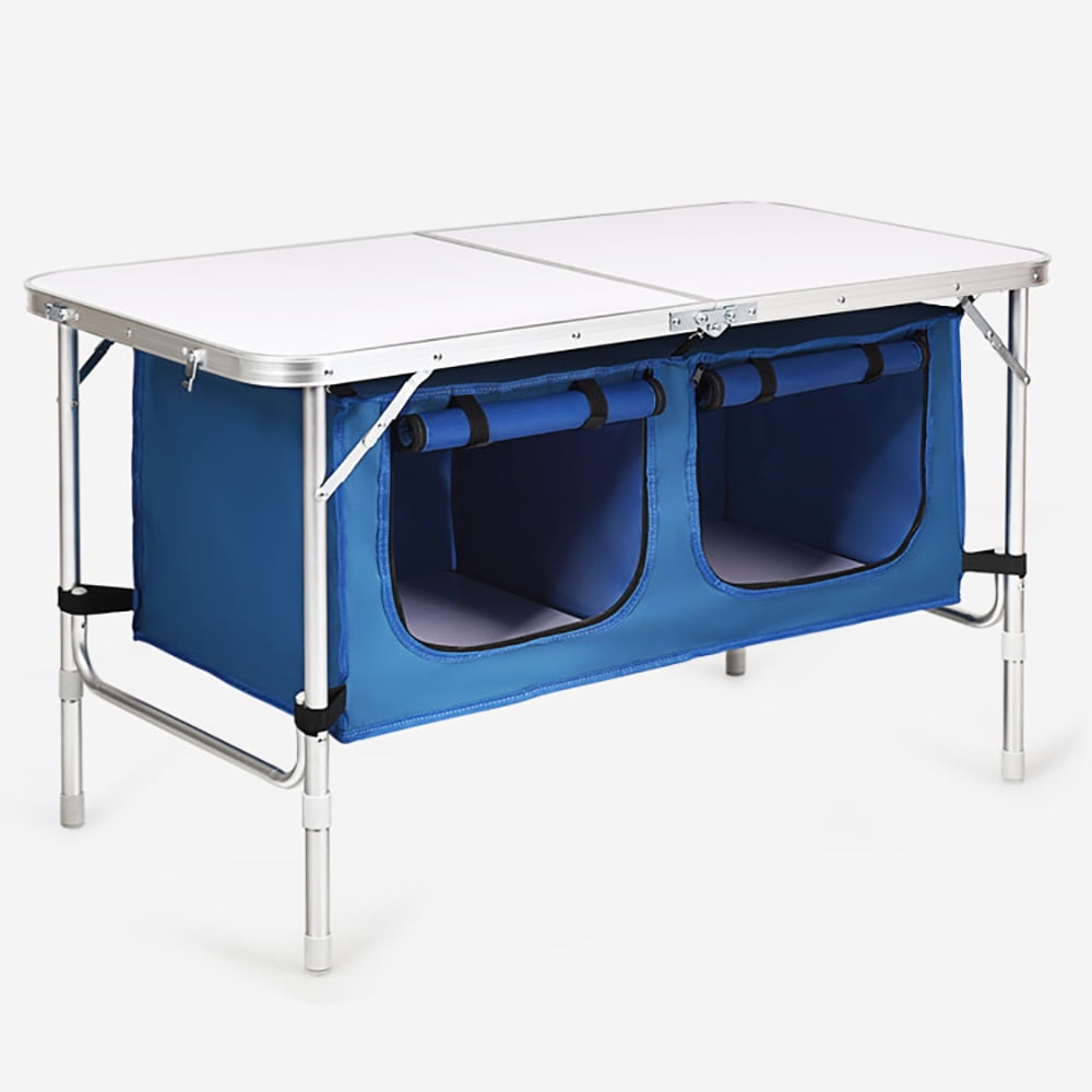 Aimee Lii Height Adjustable Folding Camping Table, Portable Tables Folding, Blue Aimee Lii Height Adjustable Folding Camping Table, Portable Tables Folding, Blue