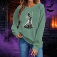 thumbnail image 3 of Trikvn Women's Vintage Witch Graphic Sweatshirts Magic Spell Pullover Tops Fall Long Sleeve Crewneck Shirts Casual Loose Fit Novelty Halloween Outerwear Jumper, 3 of 6