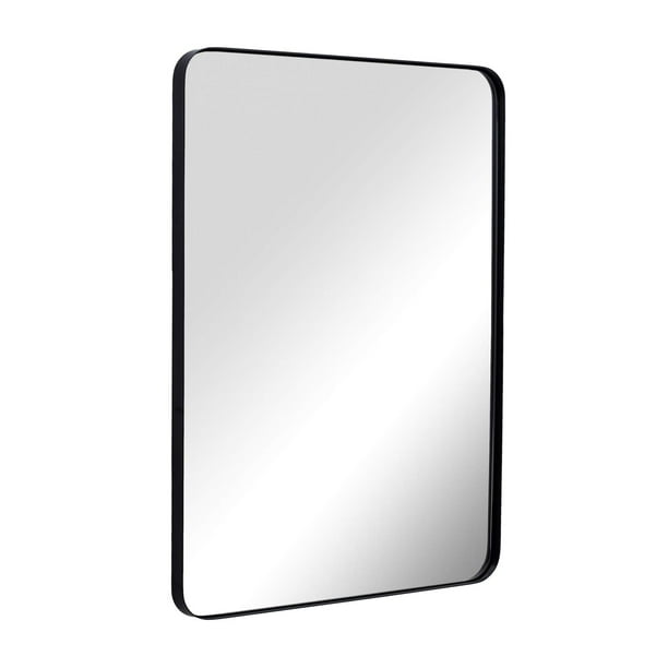 Andy Star Wall Mirror For Bathroom 22x30 Inch Black Stainless Steel Metal Frame With Rounded Corner Rectangle Glass Panel Mounted Decorative Com Andy Star Wall Mirror For Bathroom, Rectangular Bathroom Mirror Black Frame