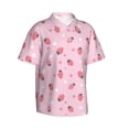 thumbnail image 2 of Balery Floral Strawberr Print Men's Hawaiian Shirts Short Sleeve Beach Shirt Relaxed Fit Vacation Button Down Shirts-Large, 2 of 9