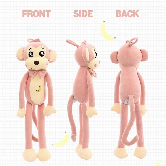 Iumwxz Pink Long Arm Monkey Stuffed Animals Doll AdOrable Plush toys for Sofas Beds Or Seat Cushions toys for Boys and Girls Birthday Christmas Gift Cotton home decor christmas clearance indoor