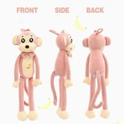 Gallickan Long Arms Monkey Plush Stuffed Animal, 15.7 Pink Hanging Stuffed Monkey with Long Hands, Cute Monkey Dolls Gifts For Family Friend And Children, Pink