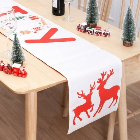 

EKOUSN Black and Friday Deals Christmas Table Runner Snowman / Santa / Gnome / Trees Table Runner Seasonal Winter Xmas Holiday Kitchen Dining Table Decoration 13 X 72 Inch