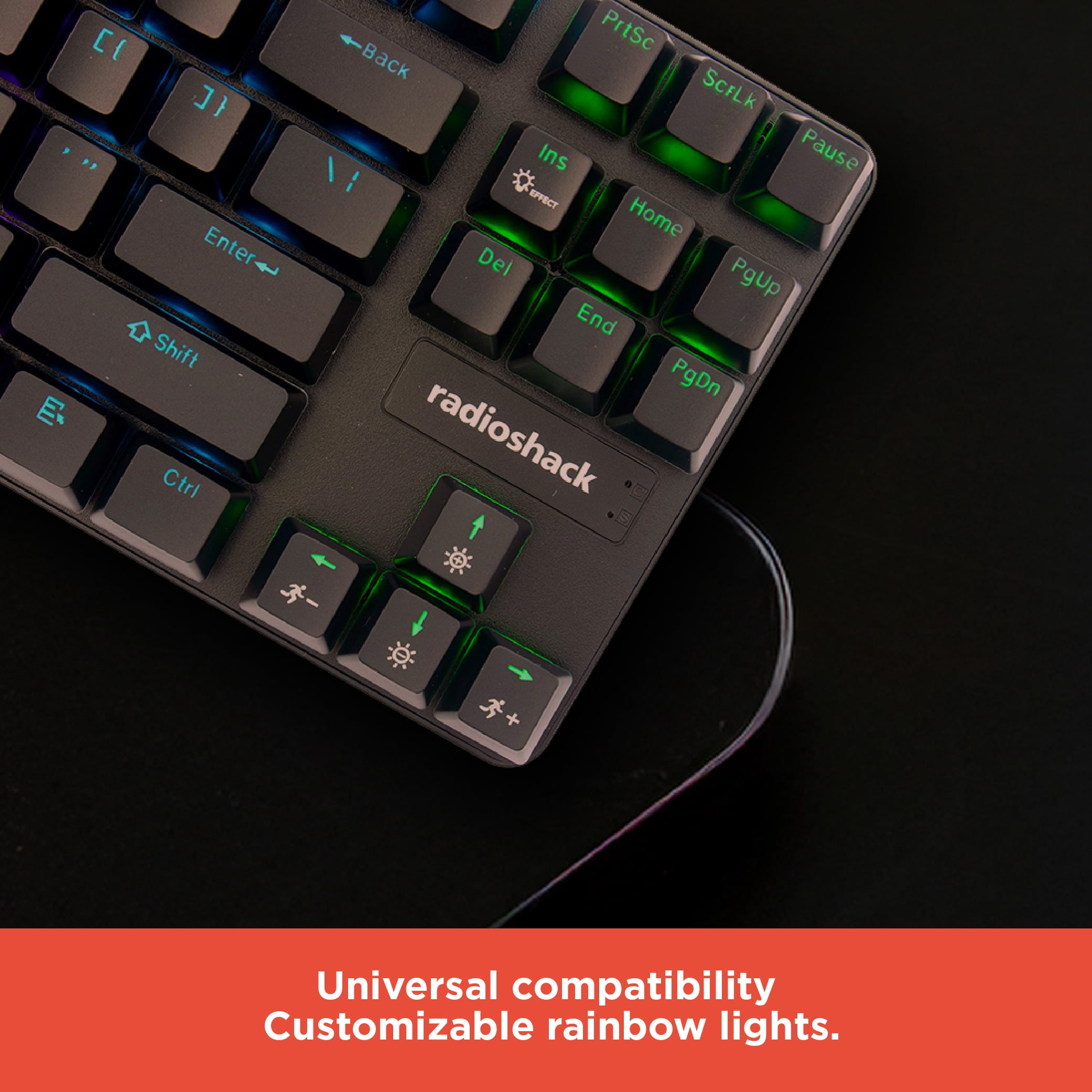 RadioShack 87-Key Mechanical Gaming Keyboard – RGB Lighting, Ergonomic Design, Precision Keystrokes, Durable Construction