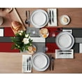 thumbnail image 3 of Table Runner Dresser Scarves 48 Inch Long, Abstract Geometric Color Block Modern Art Linen Dining Table Runners Minimalist White Red Grey Tabletop Scarf for Wedding Holiday Party Kitchen, 3 of 7