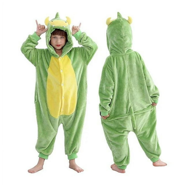 Pijama de dinosaurio de dibujos animados para niños, monos de lana, ropa de casa Infantil, Halloween, Navidad
