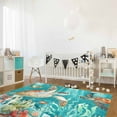 thumbnail image 3 of Area Rugs Indoor Non-Slip Rectangle Rug 2x3 Ft Teal Sea Turtle Retro Ocean Fish Seashell Coral Nautical Rug Rubber Backing Floor Mats Non Shedding Home Decor Carpet for Entryway Living Room, 3 of 8