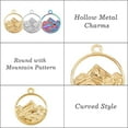 thumbnail image 4 of 18 Pcs 3 Colors Flat Round Mountain Charms Stainless Steel 3D Mountain Peak Pendants for Jewelry Making Hole: 1.8mm 1 Box, 4 of 7