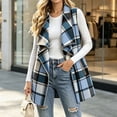 thumbnail image 2 of Zpanxa Womens Fall Sweaters Plaid Print Collared Cardigan Vest for Fall Layering XL, 2 of 6
