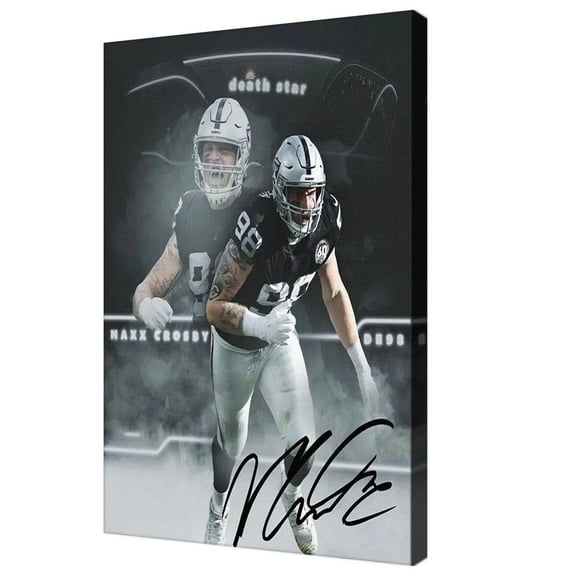 American Football Sports Raiders Poster For Kids Fun Teen Birthday Christmas Gifts Maxx Crosby Rugby Star Posters Frames Canvas Wall Art Print Picture For Home Room Decor