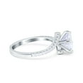 thumbnail image 2 of Simulated Cubic Zirconia Size-5 Art Deco Wedding Bridal Engagement Ring 925 Sterling Silver, 2 of 7