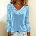 thumbnail image 2 of DAFPZW Women's Sparkly Velvet Tops Elegant Cowl Neck Long Sleeve Shirts Fall Winter Dressy Casual Blouses T-shirts, 2 of 5