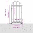 thumbnail image 2 of vidaXL Fence Gate Grey 102 x 200 cm Steel, 2 of 3