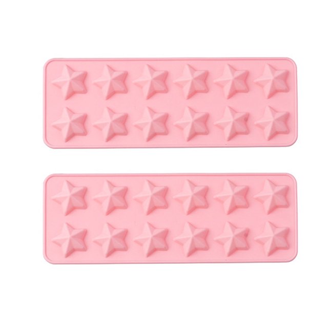 Molde de silicona para chocolate con forma de estrella de cinco puntas y 12 agujeros, molde para helado, molde para pastel, molde para jabón hecho a mano para dulces