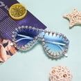 thumbnail image 3 of Blue Gafas de sol Y2k Gafas de sol con pedrería Gafas de sol para fotos de boda Gafas de fiesta, 3 of 5