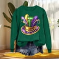 thumbnail image 4 of Xuyuer Women's Carnival Printed Long Sleeved Round Neck Mardi Gras Sweatshirt Carnival Outfits Women Carnival Sweatshirts Fat Tuesday Fashionable Pullover Tops, 4 of 6