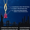 thumbnail image 2 of Gem Stone King 10K Yellow Gold Red Created Ruby Pendant Necklace for Women | 1.00 Cttw | Gemstone July Birthstone | Pear Shape 7X5MM | With 18 inch Chain, 2 of 6