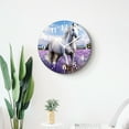 thumbnail image 4 of 12 Inch Wall Clock Battery Operated Silent Clock Decorative for Office, Kitchen, Outdoor, Living Room，Portrait of aPurebred Arabian Horse Beautiful Painting, 4 of 4