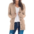 thumbnail image 1 of Jersey tipo cárdigan PRETTYGARDEN para mujer, tejido trenzado, talla M, 1 of 9