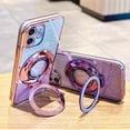thumbnail image 2 of Designed for iPhone 12 Case Glitter Magnetic Compatible with MagSafe,Luxury Plating Cute Bling Clear for Girls Women,Shockproof Slim Phone Case for iPhone 12 - Purple, 2 of 12
