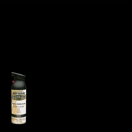 Black, Rust-Oleum Universal All Surface Interior/Exterior Gloss Spray Paint, 12 oz