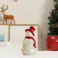thumbnail image 4 of Christmas Ceramic Decor with Light, Luminous Snowman Deer Tabletop Decoration for Holiday Centerpiece Night Light(B), 4 of 6