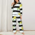 thumbnail image 3 of Bingfone Womens Pajama Sets Lemon Print,Long Sleeve Loungewear Pajamas Set-Small, 3 of 9