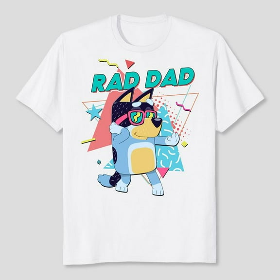 Rad Dad Blu.ey Cartoon Shirt, Men's and Women's Graphic Tee 100% Cotton by TBun, Full Sizes S-5XL