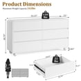 thumbnail image 5 of Aufeile Dresser for Bedroom, 6 Drawer Dresser & Chest of Drawers, 53" Modern Chest of Drawers with Curved Profile Design, Wood Dresser Storage Organizer for Adults, White, 5 of 8