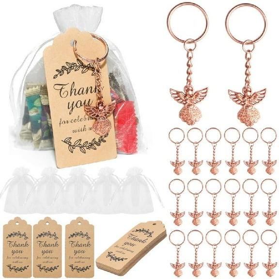 Zeiwohndc 30pcs Keychains with Thank You Cards and Bag Blessing Gift Parties Souvenir