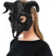 thumbnail image 4 of Máscara de Halloween, media cara, aterradora, animal, máscara de demonio, cuerno de oveja, fantasma, diablo, mueca, Pascua, horror, sombrero, festival, cosplay, fiesta, disfraz, accesorio para adultos, 4 of 5