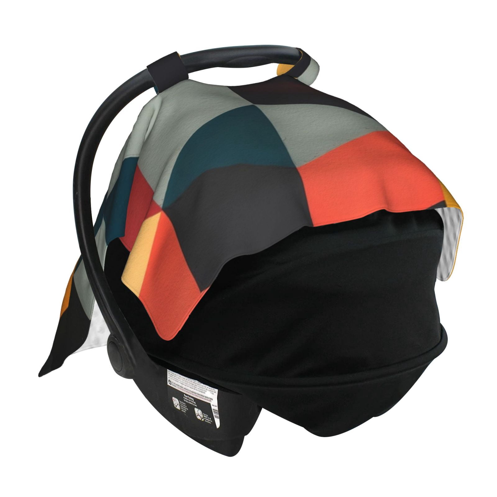 Car Seat Cover Baby - Geometric Cube Pattern Art Breathable Infant Car Seat Cover for Baby Carseat, Lightweight Comfort Baby Essentials Must Haves Newborn Stuff for Girl Boy