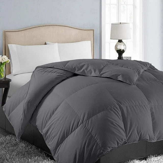 Canadian Linen Couette Alternative en Microfibre 220 GSM, Gris, Taille Grand, Lavable en Machine, Hypoallergénique