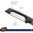 thumbnail image 4 of Baker's Secret Swivel Peeler - Stainless Steel Vegetable Peeler with Potatoe Eye Remover and Lemon Zester, Red - Kitchen Accessories, 4 of 7