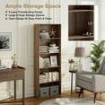 thumbnail image 6 of Yardi Yard 5-Shelf Storage Bookcase Modern Multi-Functional Display Cabinet Furniture-Walnut, Tall Bookshelf, Bookshelf for Living Room, Home Office, Bedroom, Balcony, 6 of 6