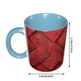 thumbnail image 3 of Red Leather Pattern Mix Coffee Mug Fun Custom Ceramic Mugs 11oz Sky Blue, 3 of 5