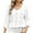 White, variant on Ladies' Solid Color V Neck Pattern Lace Up Sleeve Loose T Shirt For Spring/Summer