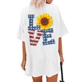 thumbnail image 4 of Aloohaidyvio Patriotic apparel Shirt ,4th of July Shirt for Women,Short Sleeve Vintage American Flag Tops,Independence Day Round Neck Patriotic Loose T-shirt, 4 of 5
