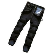 uublik Men’s Fashion Bootcut Jeans Regular Fit Mens Work Pants Black