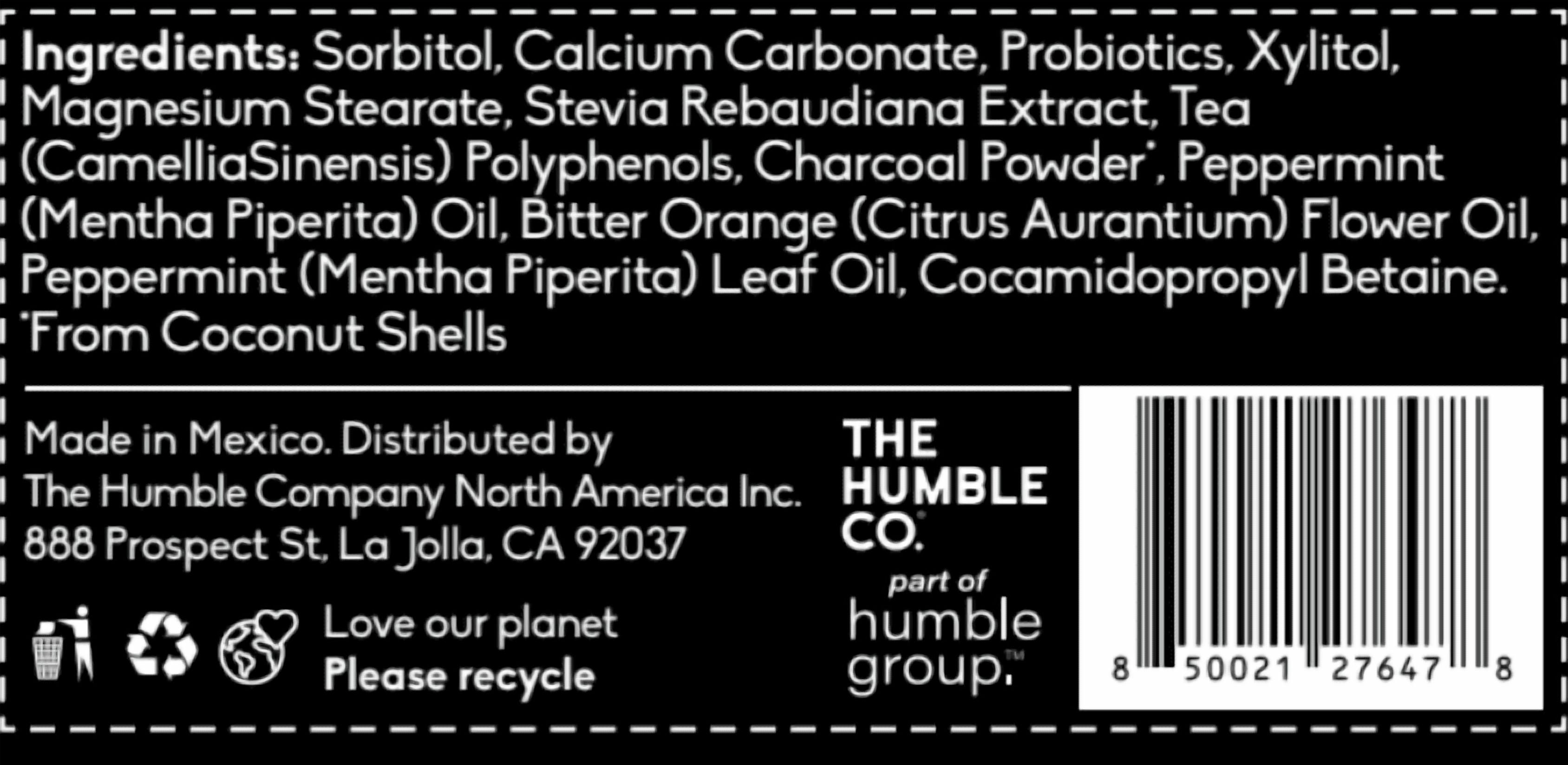 The Humble Co Chewable Toothpaste Tablets, Travel-Friendly Oral Care, Fresh Mint Flavor with Flouride, 180 Tablets, Pack of 3