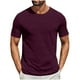 thumbnail image 1 of Pullover de Manga Corta para Hombres de Moda Casual Color Sólido Cuello Redondo Blusas Superiores, Poliéster Verano, 1 of 6