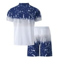 thumbnail image 5 of VBTAPA Sales Today Clearance! Summer Outfits for Men 2 Piece Printed Polo Shirt and Shorts Set Fashion Casual Vacation Beach Tracksuit with Pockets Navy L, 5 of 9