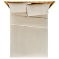 thumbnail image 4 of Beautiful Striped 4-Piece 100% Cotton Washed Percale Natural Sheet Set, Full by Drew Barrymore, 4 of 8