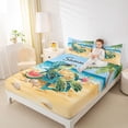 thumbnail image 3 of spefrowx Cute Vacation Turtle Bed Sheets for Kids, Coastal Watermelon Cocktail Full Size Sheets, 4-Piece, 1 Flat Sheet, 1 Fitted Sheet and 2 Pillowcases, 3 of 5