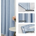 thumbnail image 5 of 100% Blackout Curtains – Linen Blend, Thermal Insulated, Noise-Reducing Drapes – Grommet & Back Tab Window Panels – Light Blocking & Privacy Protection – 2 Panels, Baby Blue, 52W x 96L Inch, 5 of 14